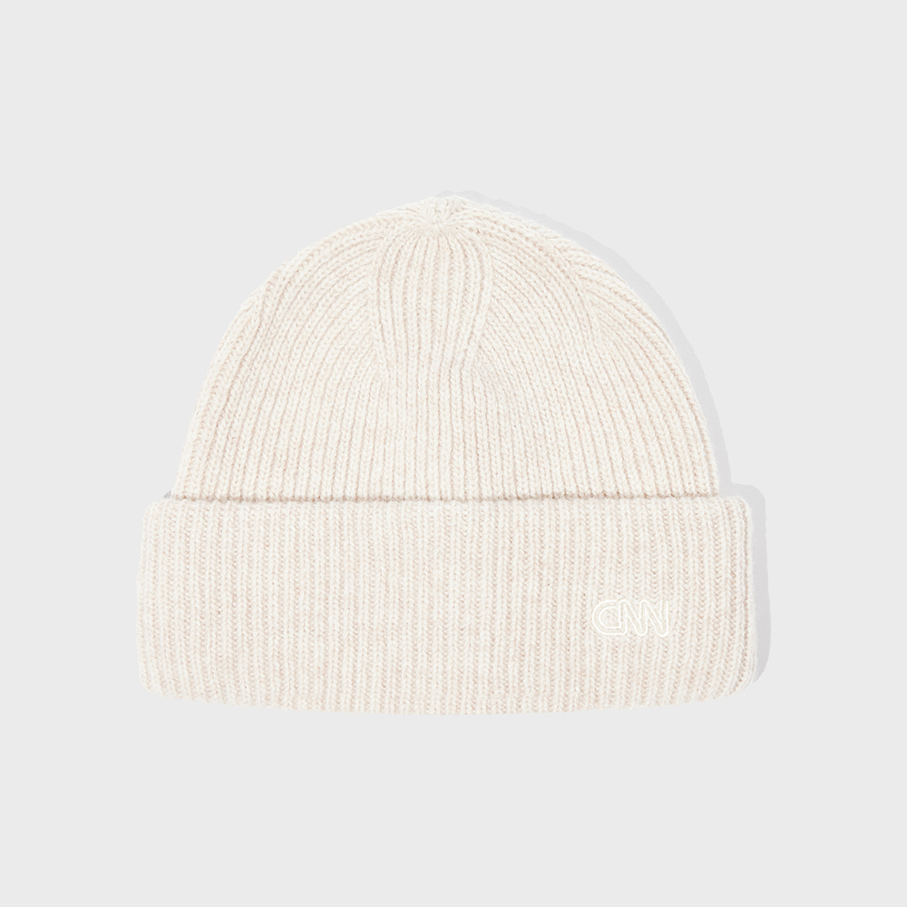 STYLE WOOL EMBROIDERY BEANIE BEIGE