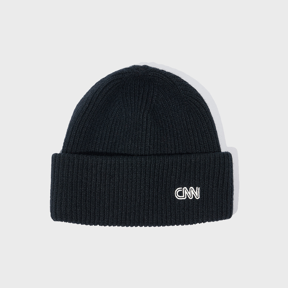 STYLE WOOL EMBROIDERY BEANIE BLACK