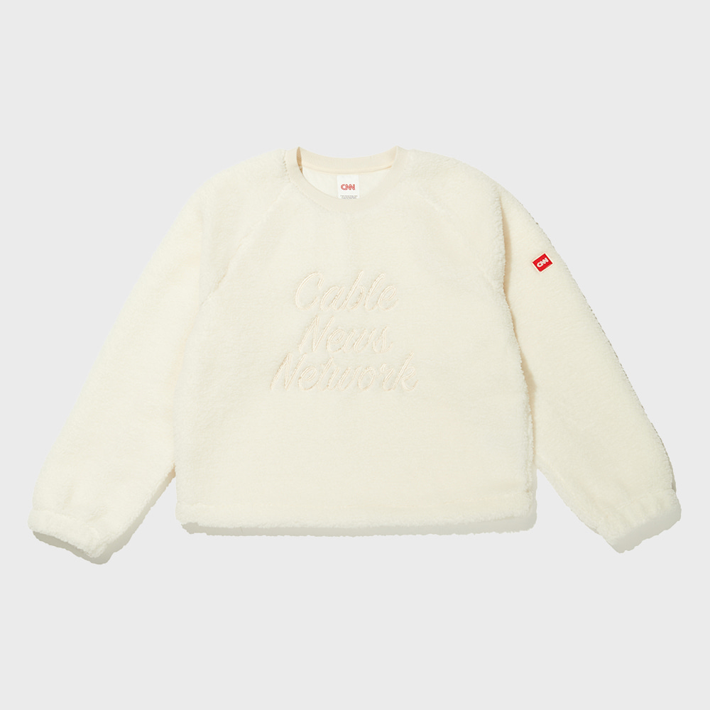 [ONLINE EXCLUSIVE] STYLE WOMAN CROPPED CREW NECK SHERPA FLEECE IVORY